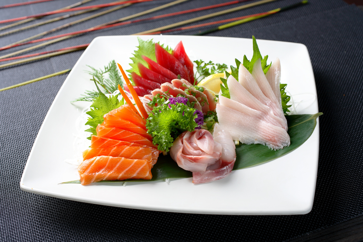 "Sashimi - salmon, tuna, snapper"