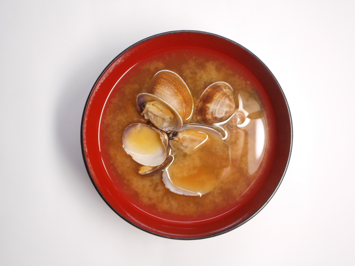 Miso soup of the short-necked clam
